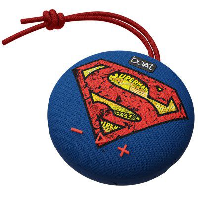 boAt Stone Superman Edition 5W Bluetooth Speaker with Upto 4 Hours Playtime, 52mm Drivers, TWS Feature, IPX7 and Dual Mode(Krypton Blue)