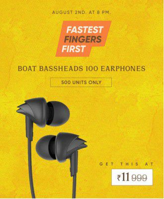 boAt Wired Earphone @ ₹11 | CRED Loot at 8 PM, 2st August