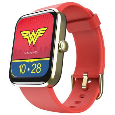 boAt Xtend Smartwatch Wonder Woman Edition with Alexa Built-in, 1.69 HD Display, Multiple Watch Faces, Stress Monitor, Heart & SpO2 Monitoring, 5 ATM(Amazonian Red)