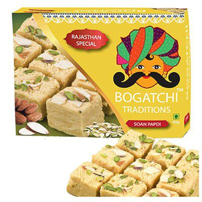 BOGATCHI Traditional Soan Papdi, Premium Gift for Traditional Indian Celebrations, 400g