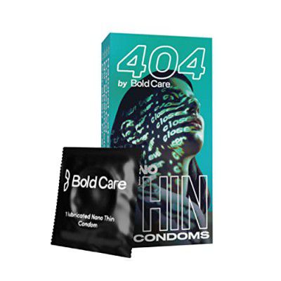 BOLD CARE 404 Super Nano Thin Condoms For Men | 50 Microns | 10 Units | Intense Fit with a Barely There Feel | With Disposable Pouches