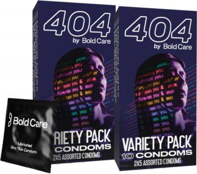 Bold Care 404 Variety Pack Condom (Set of 2, 20 Sheets)