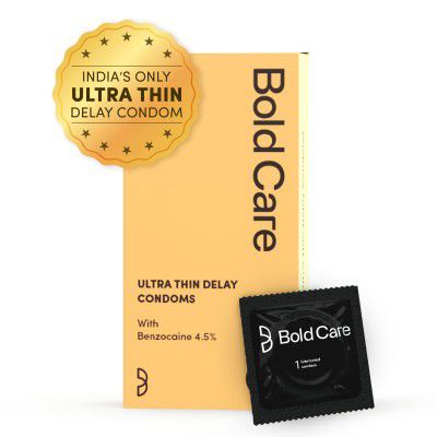 Bold Care Ultra Thin Long Last Condoms - Pack of 10 - Lubricated - Natural Latex