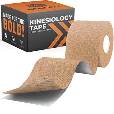 Boldfit Kinesiology Tape for Physiotherapy Kinesio Tape for Sports Injury Pain Relief Muscle Tape for Shoulder -2 Inch Beige