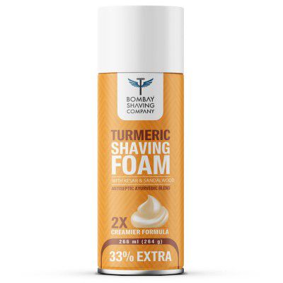 Bombay Shaving Company Turmeric Shaving Foam,266 ml (33% Extra) with Turmeric & Sandalwood