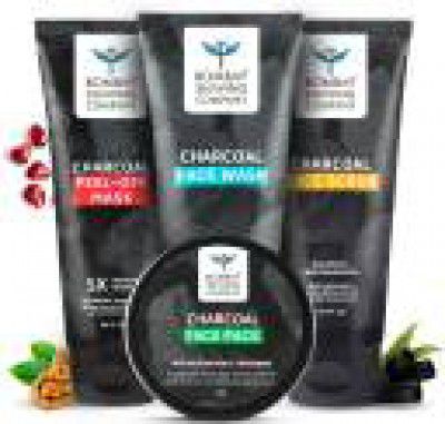 BOMBAY SHAVING COMPANY Activated Charcoal Complete Home Facial Kit (4 Items in the set)