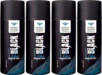 BOMBAY SHAVING COMPANY Black Vibe (Pack of 4) Deodorant Spray - For Men (600 ml, Pack of 4)