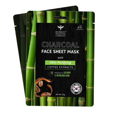 Bombay Shaving Company Charcoal Face Sheet Mask For Easy At-Home Skin Restoration 