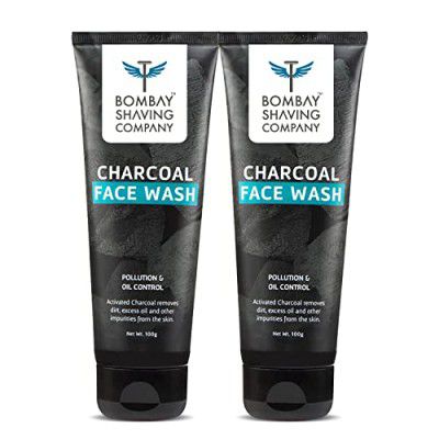 Bombay Shaving Company Charcoal Face Wash for Men | Anti Pollution and Brightening | Oil Control Face Wash For Men - 2 x 100g