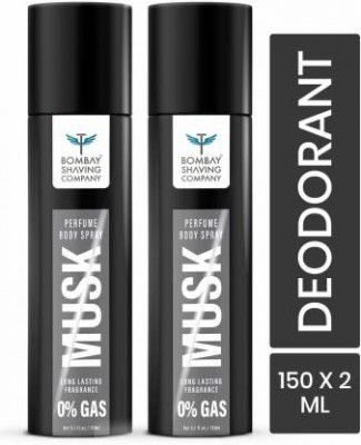 BOMBAY SHAVING COMPANY Musk Deodorant Combo Pack | Premium Long Lasting Body Spray - For Men  (300 ml, Pack of 2)