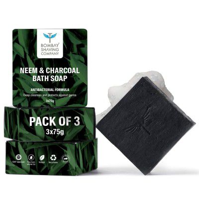 Bombay Shaving Company Neem and Charcoal Bath Soap | 75g x 3