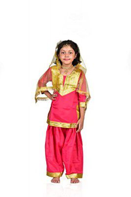 BookMyCostume Punjabi Folk Dance Costume Giddha (Multicolor) for Girls and Females Adults S-M