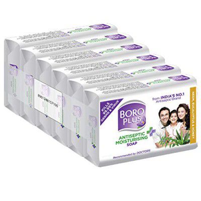 Boroplus Antiseptic And Moisturising Bathing Soap With Neem, 125G (Pack Of 6)