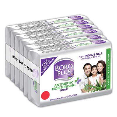 BoroPlus Antiseptic and Moisturising Bathing Soap with Neem, 125g (Pack of 6)