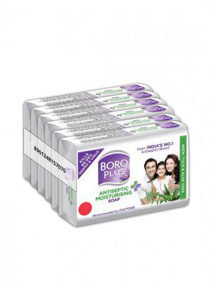 BOROPLUS Set of 6 Antiseptic & Moisturising Soap with Neem Tulsi & Aloe Vera - 125 g Each