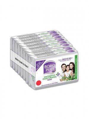 BOROPLUS Set of 8 Antiseptic Moisturising Soap with Neem, Tulsi & Aloe Vera - 125 g Each