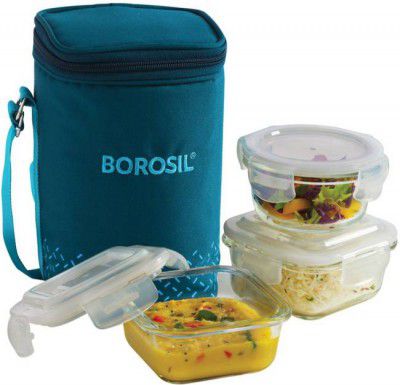 BOROSIL IC22COMTF03 3 Containers Lunch Box (880 ml)