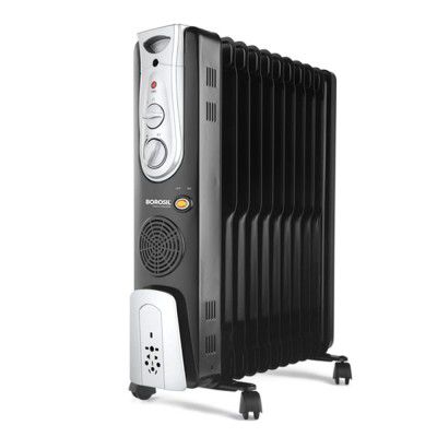 Borosil Volcano 11 Fin Oil Filled Radiator Room Heater, 2900 Watts, Black