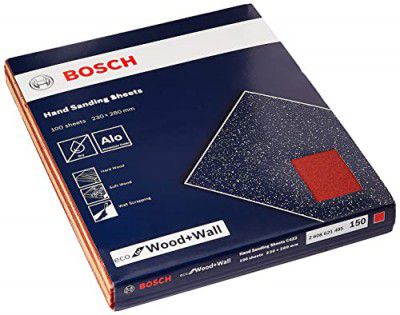 Bosch Professional Hand sanding sheet Wood and Wall- 230 x 280 mm Grit 150 Pack of 100