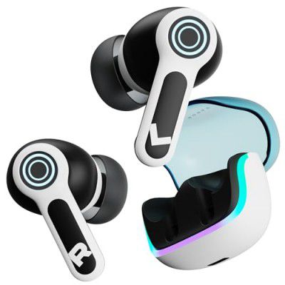 Boult Audio Z40 Gaming in Ear Earbuds with Dual Device Pairing, RGB LEDs (Electric White)