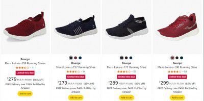 Bourge Mens Shoe Upto 86% off | Starts ₹299