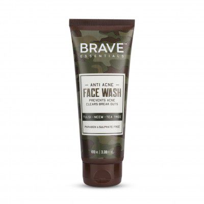 Brave Essentials Men Anti-Acne Face Wash for Oily & Acne Free Skin 100 ml