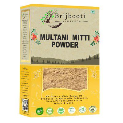 Brijbooti Multani Mitti Face Pack for Oil Control & Acne -(250 Gr) - Suits All Skin Types | Hydrating & Glowing | 100% Natural Bentonite Clay Powder | Multani Mitti Powder for Skin