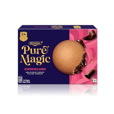 Britannia Pure Magic Chocolush - Delicious Choco Filled Cookie | 300 gm | Live this moment with crunchy and gooey choco filling cookie