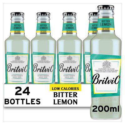 Britvic Bitter Lemon, 6.76 fl oz / 200 ml, 24 Pack