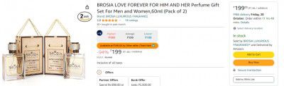 BROSIA LOVE FOREVER FOR HIM AND HER Perfume Gift Set For Men and Women,60ml (Pack of 2)