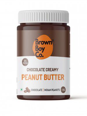 BROWN BOY CO CHOCOLATE PEANUT BUTTER (CREAMY, 1 KG) High Protein | High Fiber | Dark Chocolate | Pre & Post workout meal