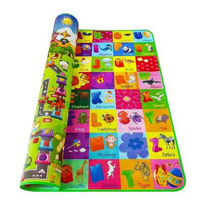 BUMTUM Alphabet Play Mat Double Sided Water Proof, Learning Floor Carpet Gym Mat for Crawling Baby/Infant/Toddler & Kids with Zip Bag(Large Size, Multicolour)