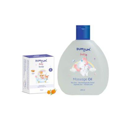 Bumtum Paraben Free Baby Soap 50Gram (Pack of 1) & Baby Massage Oil (200 ML) Combo