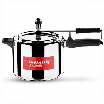 Butterfly Friendly Inner Lid 5 Ltr Aluminium Pressure Cooker, Induction Bottom