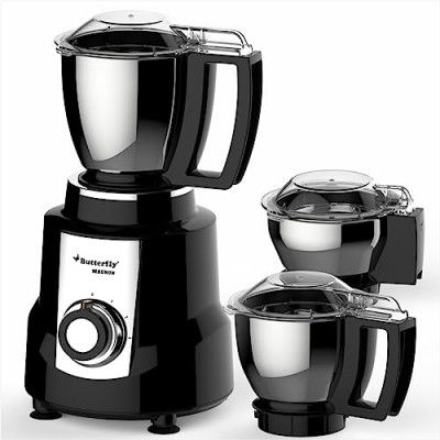 Butterfly Magnum 1.2 Hp Mixer Grinder 3 Jar, 900 Watt, Black