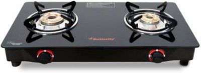 Butterfly Rapid 2 Burner Glass Manual Gas Stove 