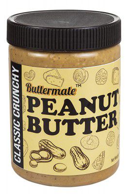 Buttermate Peanut Butter Classic Crunchy | Sweetened | Roasted Peanuts | High Protein | Non GMO | Gluten Free | Vegan | Cholesterol Free 1 Kg