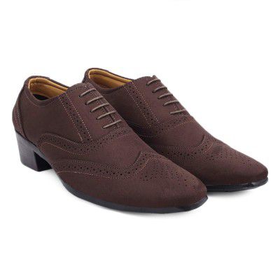 BXXY Mens Height Increasing Suede Casual Lace-Up Shoes All Occasions