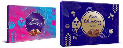 Cadbury Celebrations Assorted Chocolate Gift Pack, 139g (Pack of 4) and Cadbury Celebrations Premium Assorted Chocolate Gift Pack, 286.3g