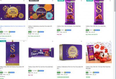 Cadbury Chocolates Upto 75% off Starting from ₹30