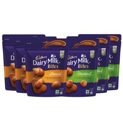 Cadbury Dairy Milk Bites- Almonds & Hazelnut (6 pack of 40g each)