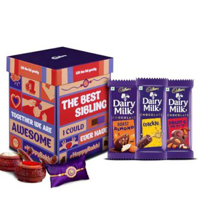 Cadbury Dairy Milk Chocolate Surprise Gift Box with Free Rakhi, 144 g