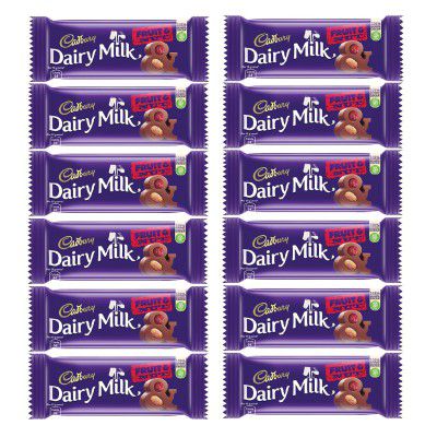 Cadbury Dairy Milk Fruit and Nut Chocolate Bar, 36g (Pack of 12)