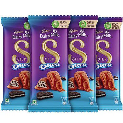 Cadbury Dairy Milk Silk Oreo Chocolate Bar, 130 g - Pack of 4