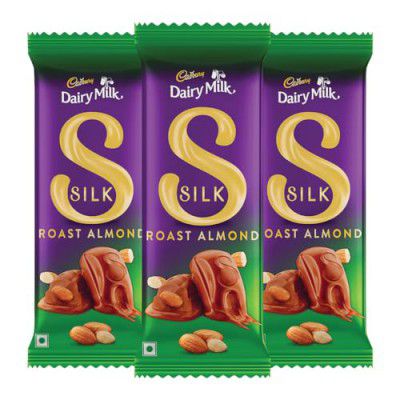 Cadbury Dairy Milk Silk Roast Almonds Chocolate Bar, 429 Gram (Pack Of 3)