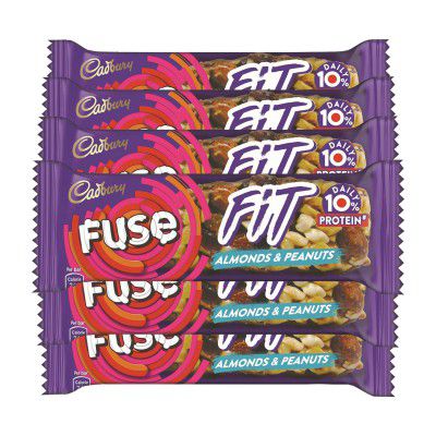 Cadbury Fuse Fit Chocolate Snack Bar with Almonds and Peanuts,40g Pack of 6