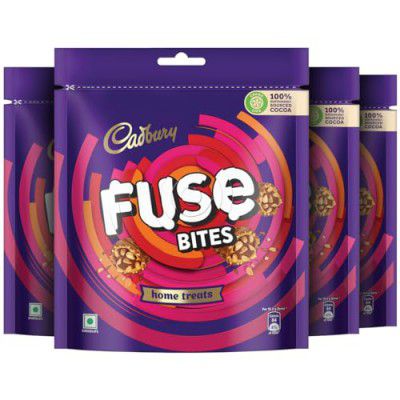 Cadbury Fuse Peanut & Caramel filled Chocolate Home Treats, 108.5g, Pack of 4