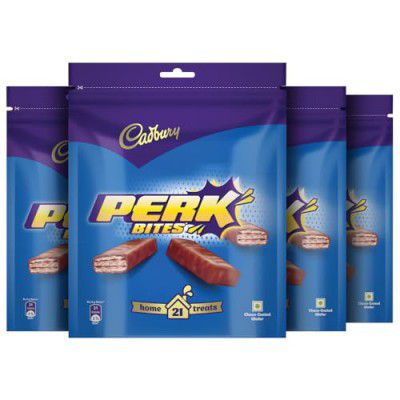 Cadbury Perk Chocolate Coated Wafer Home Treats, 126 Grams, Pack Of 4 (4 X 126 Grams)