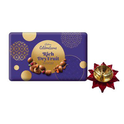 Cadbury Rich Dry Fruit Collection Chocolates with Diwali Diya