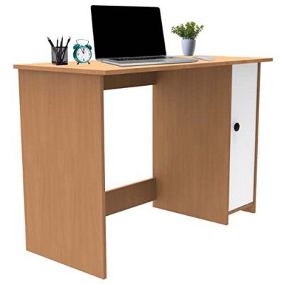 Callas Modern Engineered Wood Study Table | Computer Desk | Modern Simple Desk | Writing Study Desk | Sturdy Desk For Home, Office, Bedroom, Living Room Size (Style No. 07 Brown & White)